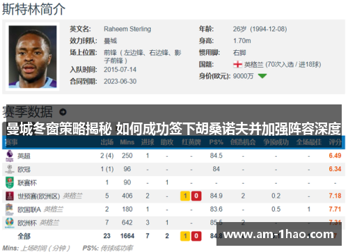 曼城冬窗策略揭秘 如何成功签下胡桑诺夫并加强阵容深度 曼城冬窗策略揭秘 如何成功签下胡桑诺夫并加强阵容深度